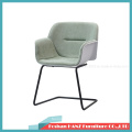 Andreu World Plastic Fabric Cushion Nuez Chair with Metal Cantilever Leg
